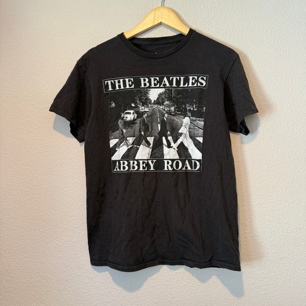 The Beatles Abbey Road Graphic T-Shirt Mens Medium Black Cotton 2019 Apple Corps